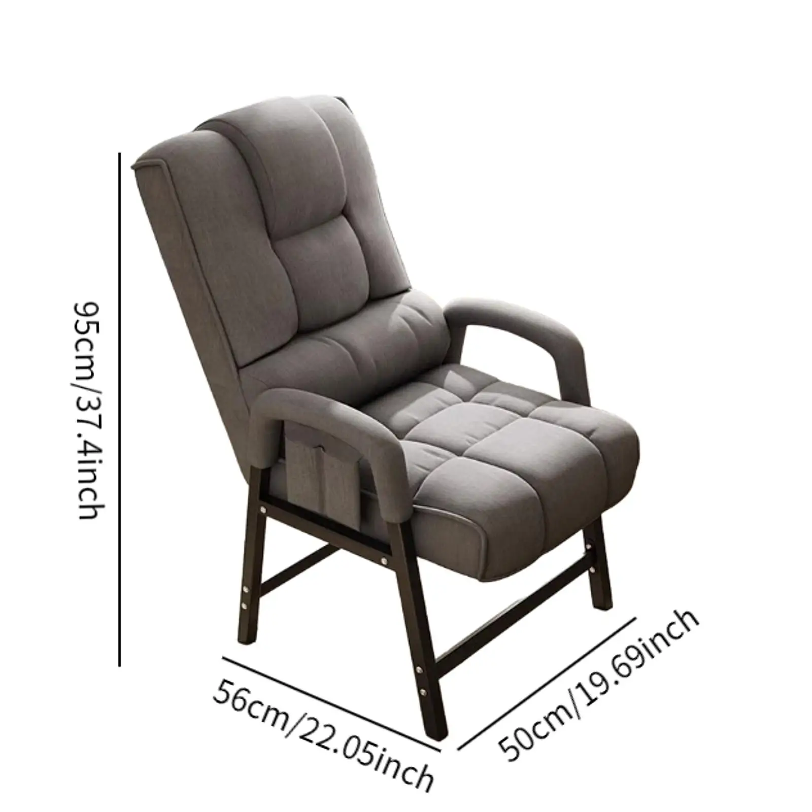 Silla reclinable ergonómica, asiento acolchado con respaldo alto, marco de Metal, soporte de cuello grueso para dormitorio, silla de lectura para juegos