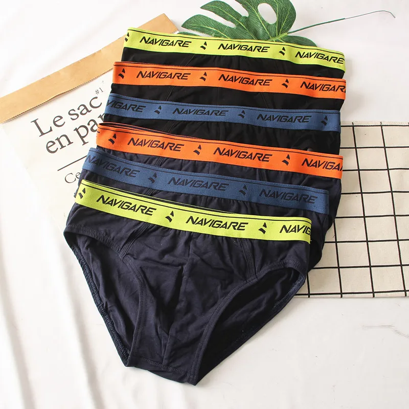 Ropa interior de algodón de alta elasticidad para hombre, pantalones triangulares de cintura baja, calzoncillos cómodos y tra...