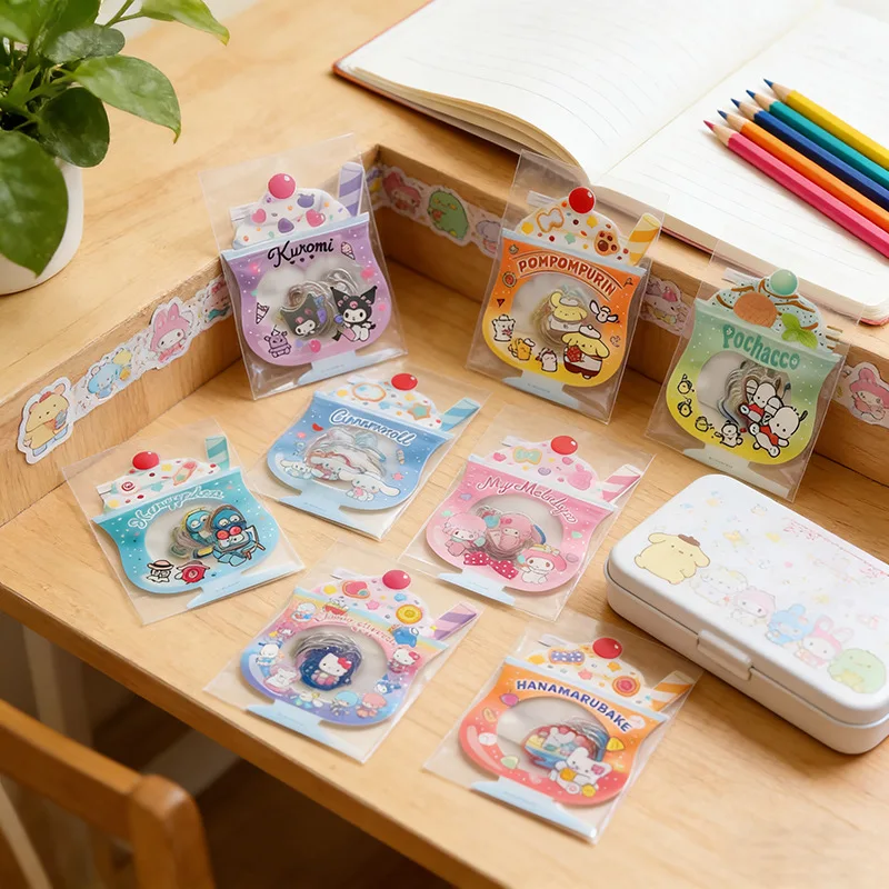 

30PCS Sanrio Hello Kitty Cartoon Ice Cream Milkshake Sticker Bag PVC Reward DIY Account Diary Mobilephone Decoration Sticker