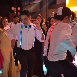 Men Suspender LED light Up Bowtie Illuminated Belt LED Braces Elastic Adjustable Pants Suspender For Music Club Night Patry