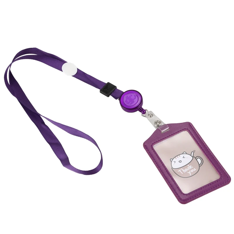 10 шт., кожаный держатель для визитных карточек в вертикальном стиле с 10-компонентным выдвижным ремешком на шею