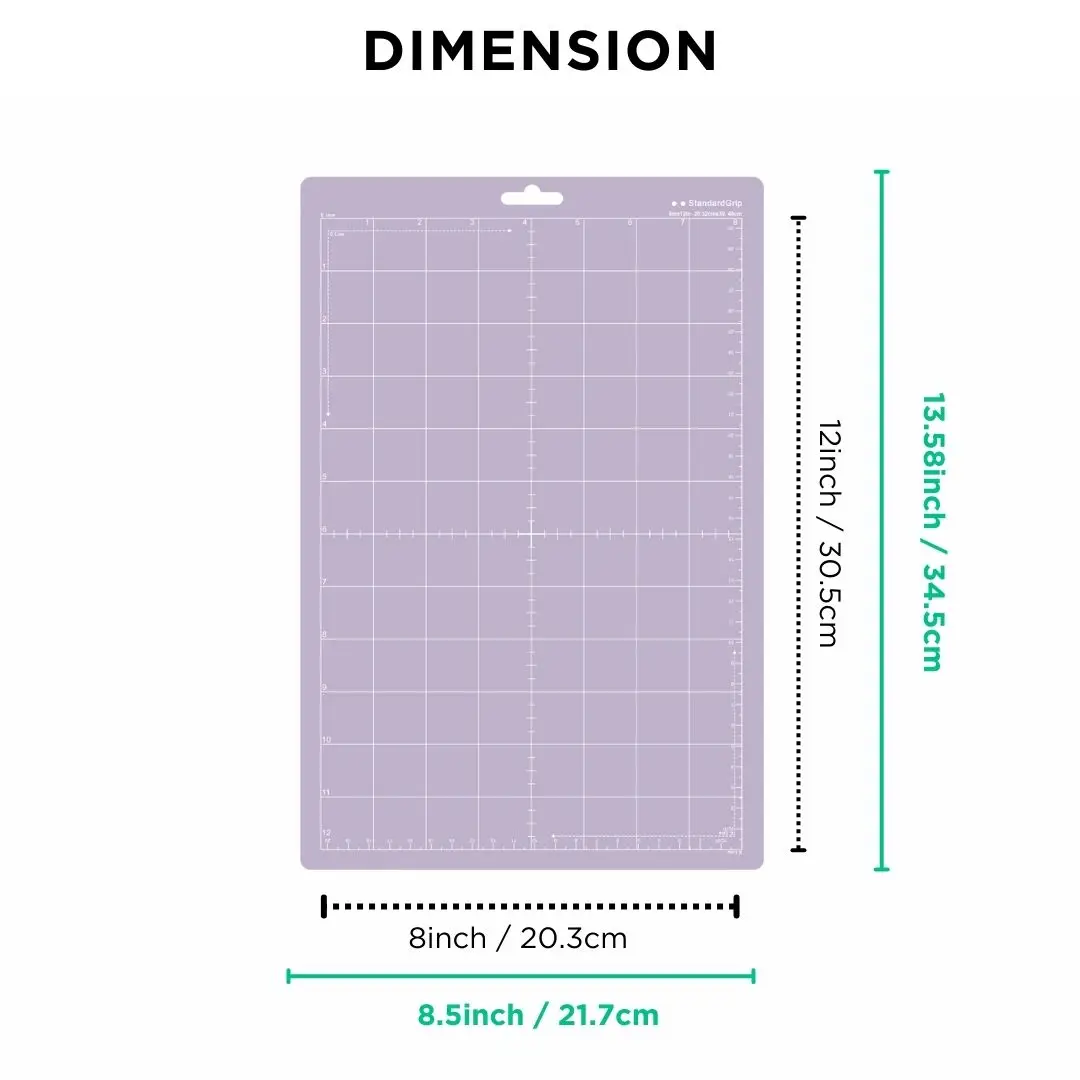 Tapete de corte de PVC de 8x12 pulgadas para silueta, papel artesanal, tablero de grabado artístico duradero multifuncional, almohadilla de costura