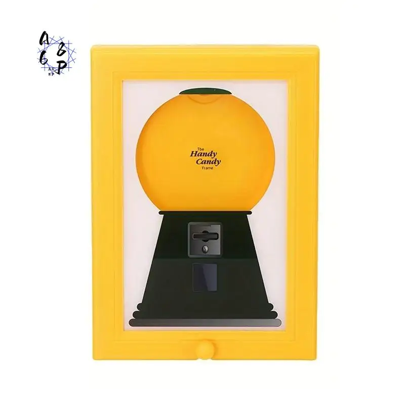 A68P-Candy Dispenser Picture Frame Wall Mount Gumball Machine For Desk Countertop Kids Adults Office Sweet Display Gift