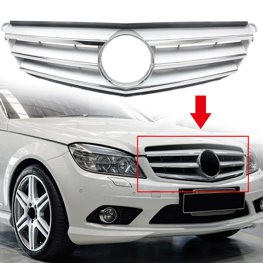 

Car Racing Grills Auto Front Bumper Upper Grille Facelift for Mercedes Benz C-Class W204 2008-2014 Exterior Styling Accessories