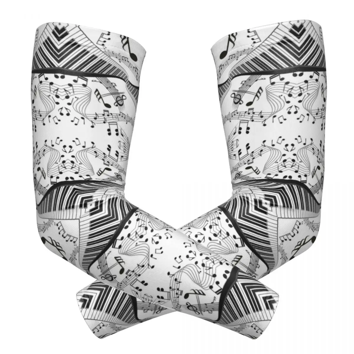 

Абстрактные клавиши фортепиано с музыкальными нотами, нарукавные рукава, защита от солнца и ультрафиолета, летние велосипедные татуировки, рукава