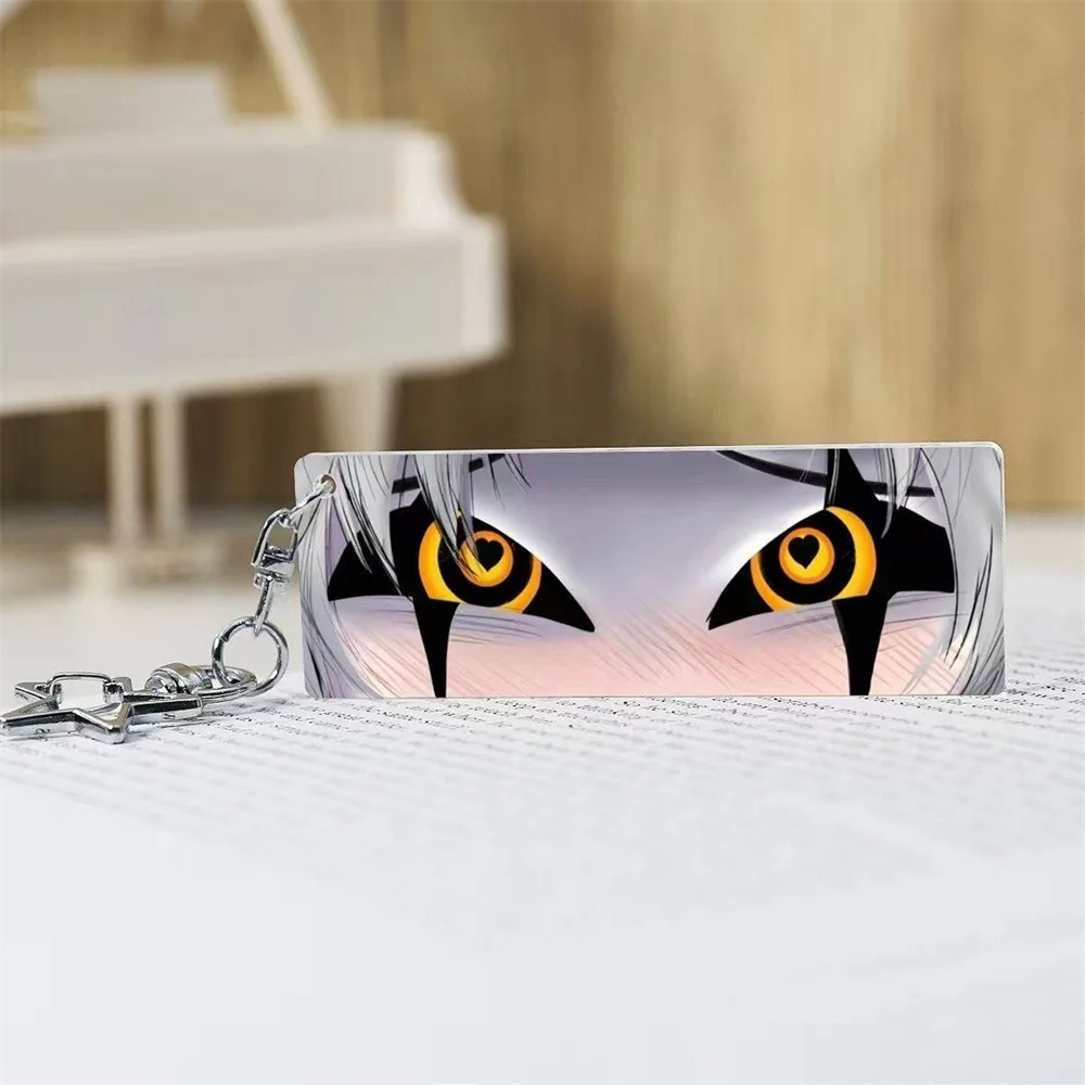 Game The Freak Circus Pierrot Eyes Cosplay Keychain Acrylic Key Chain Star Keyring Backpack Decoration Halloween Prop