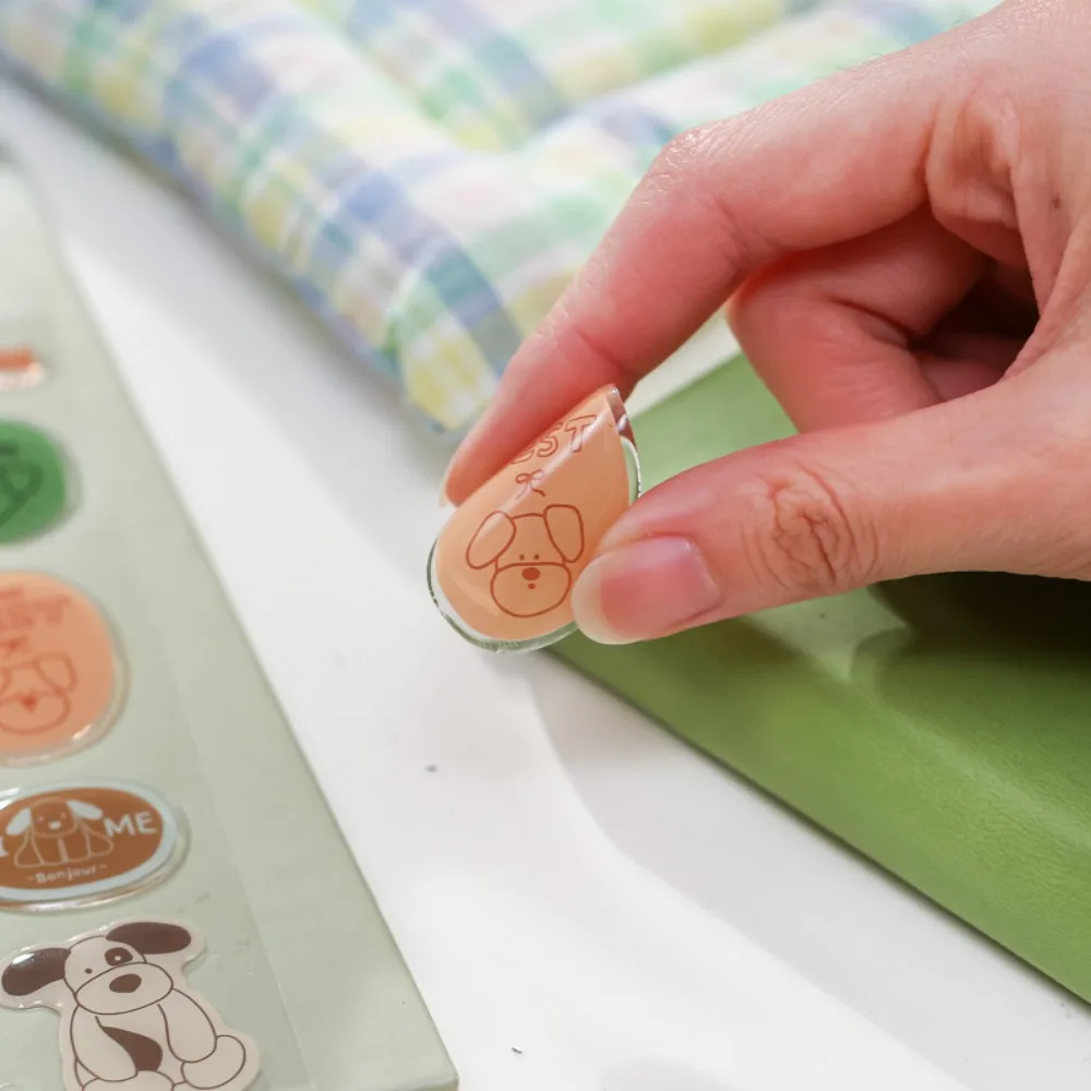 60 قطعة من 4 ملصقات حساب إيبوكسي مسطحة على الطراز الكوري اللطيف، مواد تزيين كتيب اليد DIY ملصقات بطاقات goo #4