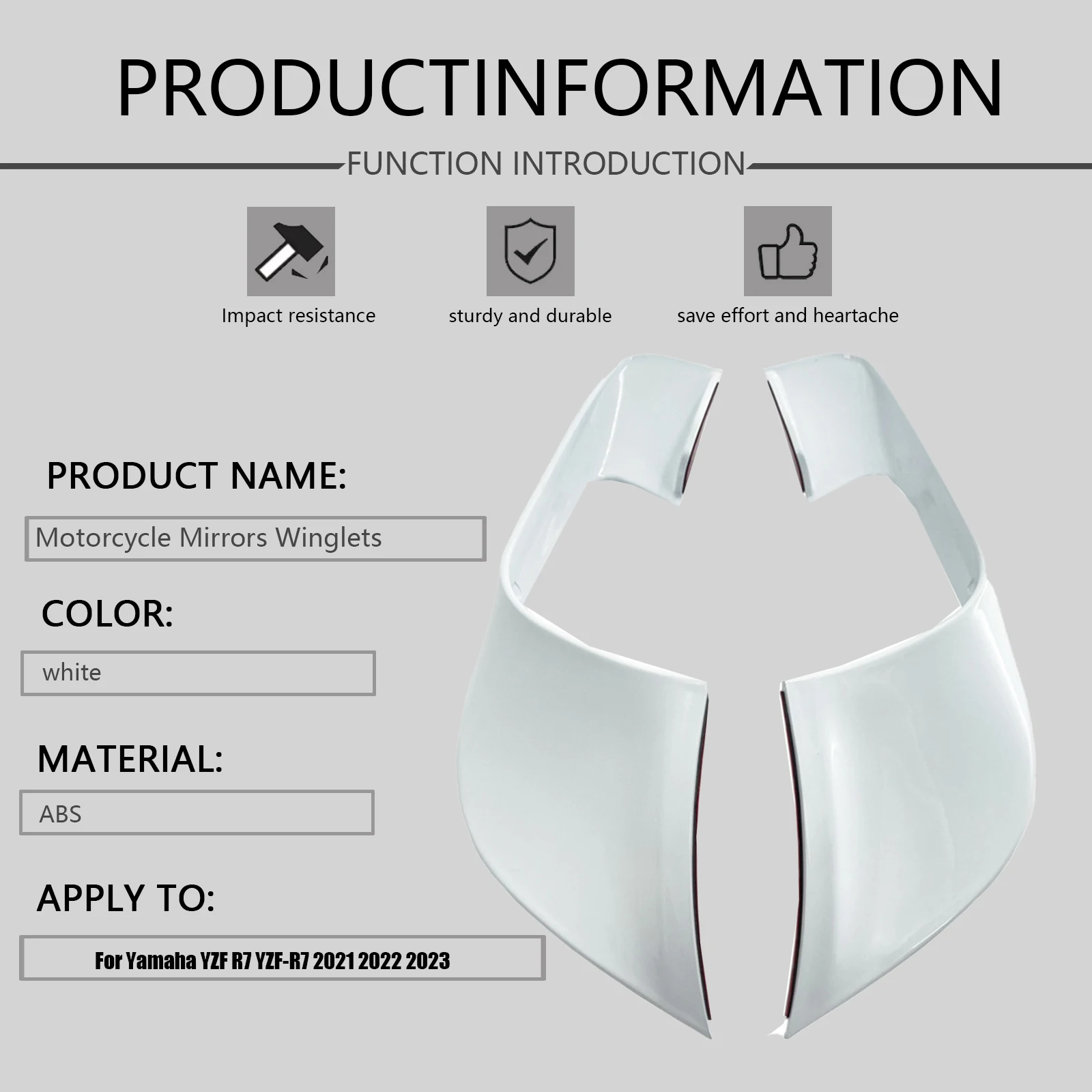 YZF-R7 دراجة نارية ثابتة الرياح الجناح الهوائية الجنيحات الكربون الطلاء هدية اكسسوارات لياماها R7 2020 2021 2022 2023