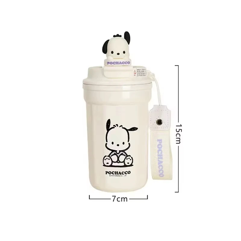 Sanrio Waterfles Hello Kitty Kuromi 480Ml Food Grade Thermos Mok Cinnamoroll Rvs Water Cup Student Verjaardagscadeautjes