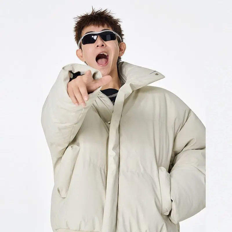 الرجال الشتاء القطن Jaet ort الجلود الصلبة الوقوف الياقة الأمريكية Sle عارضة فضفاضة تناسب ألياف البوليستر Thiened ملء