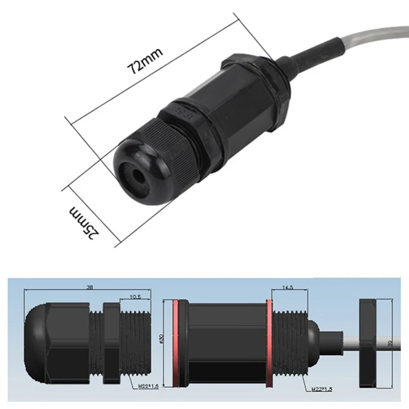 RJ45 Waterproof Connector Shielded IP68 Cat6 Category 6 M20 M22 Network Cable Data Signal Aviation Plug Socket Ethernet Line