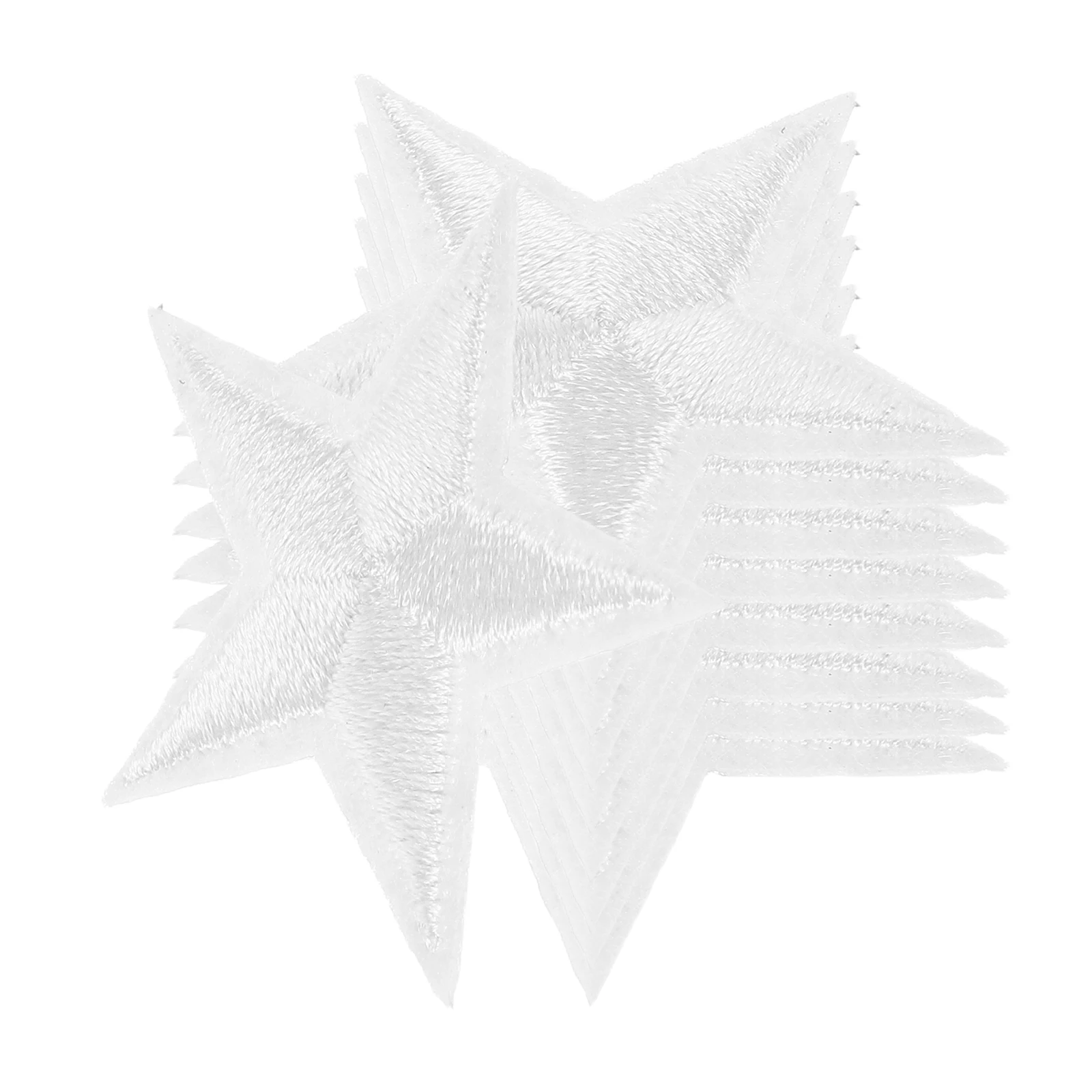 

24 Pcs Five Pointed Star Patches Iron On Embroidery Decor Jeans Jacket Backpack Clothes Accessories Polyester Fabric