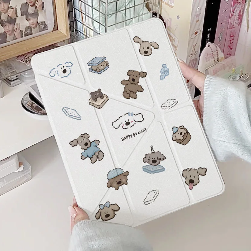 Clear Soft Case For iPad 11 10.9 10.2 9.7 Inch Cute Cartoon Puppy Bow Case iPad Pro 13 12.9 Inch Case Air 5 4 10.9 Mini 6 Cover