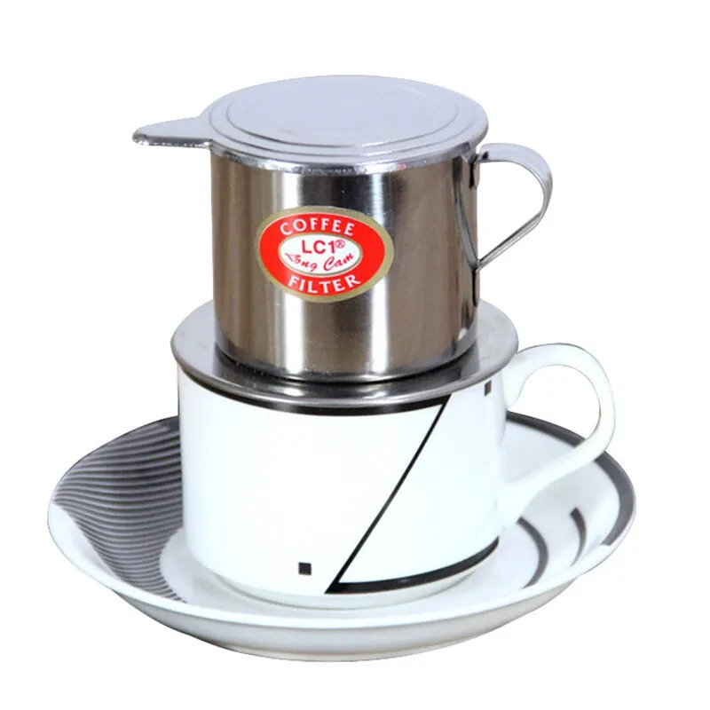 Stainless Steel Coffee Filter Infuse Cup Vietnamese Coffee Dripper Maker Pot Portable Coffee Drip Strainer Kitchen Coffee Tools