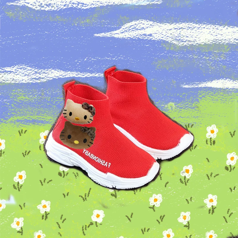 

Sanrio hello kitty Kids Casual shoes Sneakers 2026 Summer Spring Fall New Mesh Breathable Girls Running Shoes baby first walkers