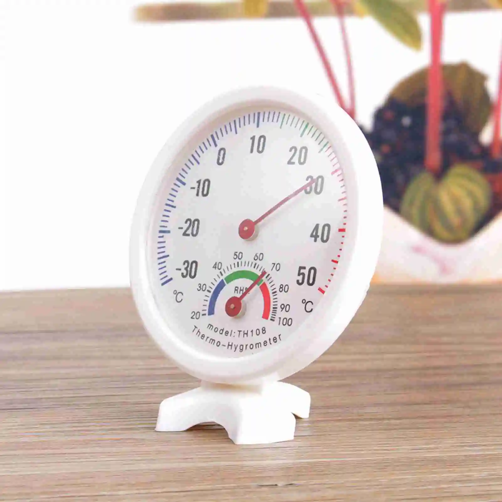 TH108 -30~50°C Analog Temperature and Humidity Meter Pointer Gauge for Indoor Home Kitchen