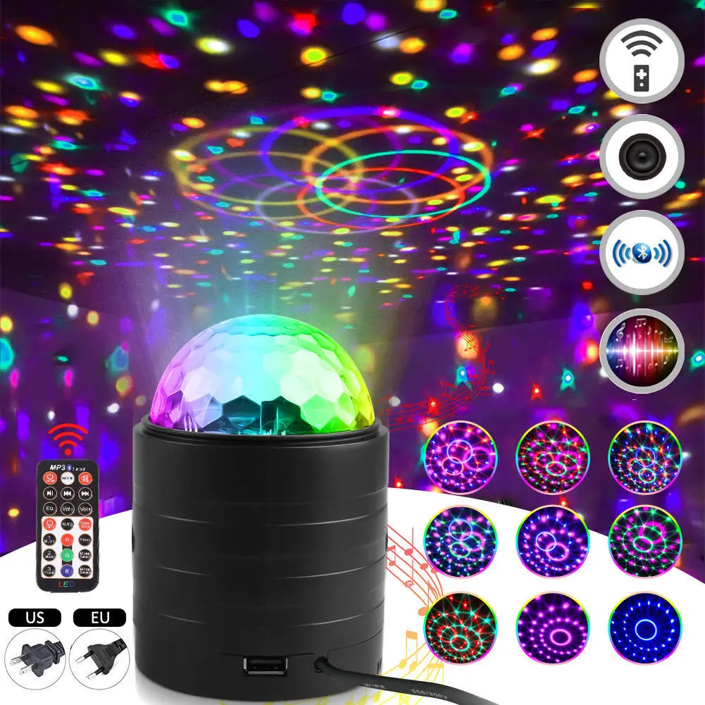 New Bluetooth music small magic ball starry sky colorful rotating crystal magic ball light