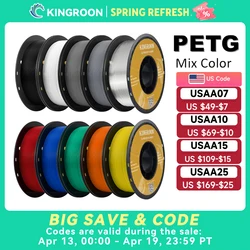 KINGROON PETG 3D Printer Filament 1.75mm 5KG 10KG Mix Color 3D Printing Material 1kg/roll  petg Plastic For FDM 3dprinter