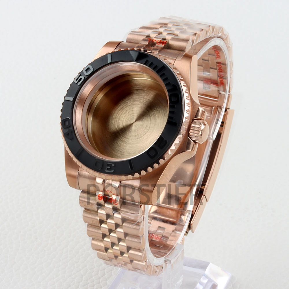 NH35 Watch Case 40mm Sapphire Glass Jubilee/Oyster Strap Stainless Steel for SUB GMT Yacht-Matser NH34 NH35 NH36 NH38 Movement