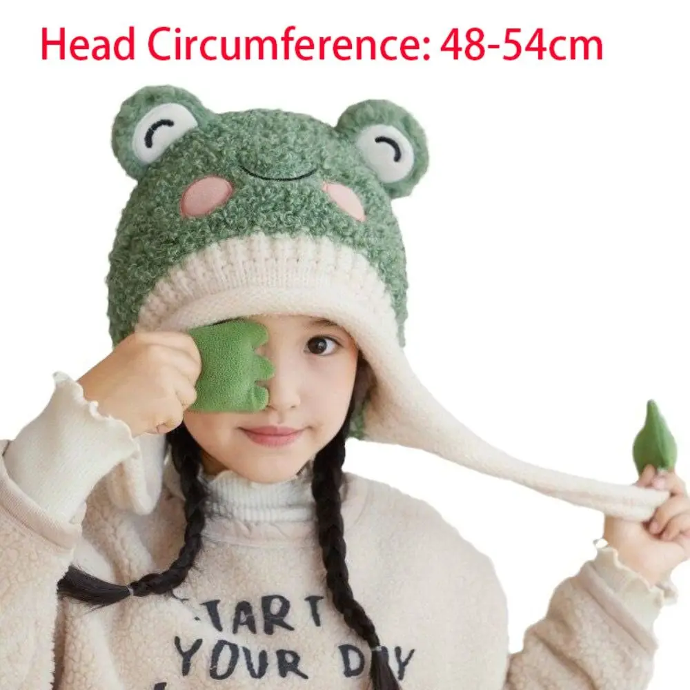 Nuevo 2 en 1 orejeras de invierno para niños, gorro con protección para los oídos de Panda de dibujos animados suaves y esponjosos, gorro tejido cálido a prueba de viento para niños