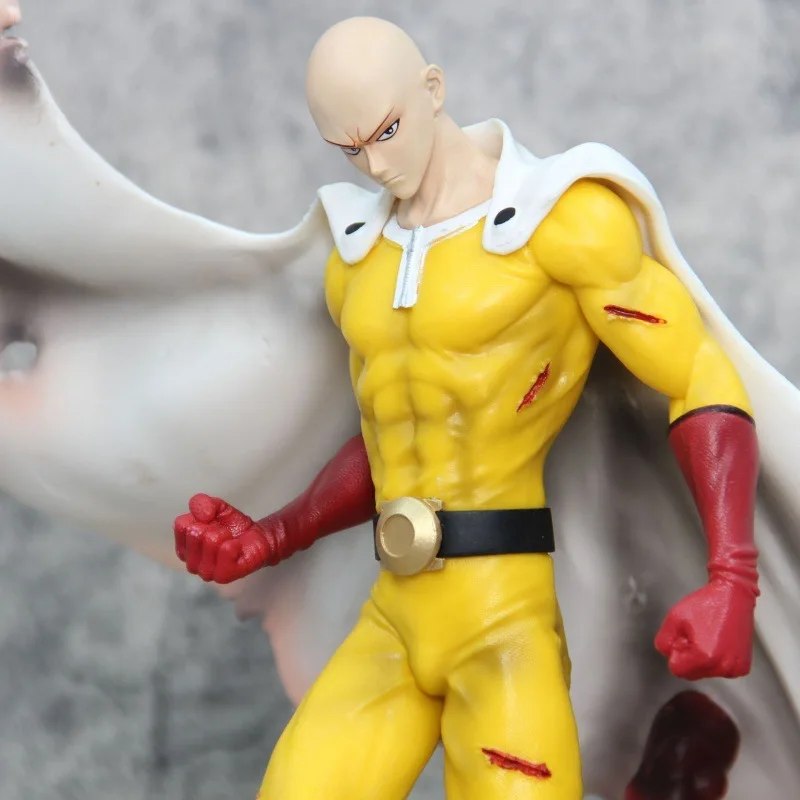 45cm um soco homem saitama manto careca homem anime figura figuras modelos gk estátua modelos meninos ornamento colecionável boneca brinquedos presentes