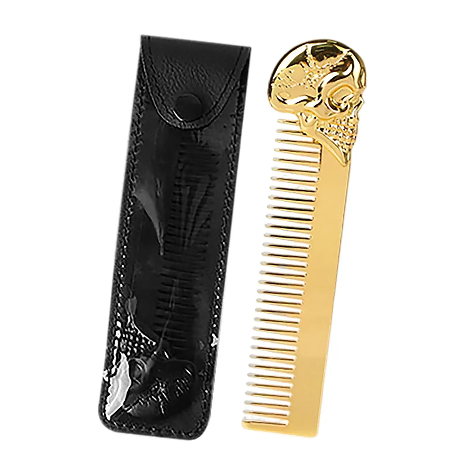 Men Beard Comb Mustache Comb Cool Smooth Round Teeth Skull Head Hair Pocket Comb Stylish Hair Beard Trim Tool Grooming