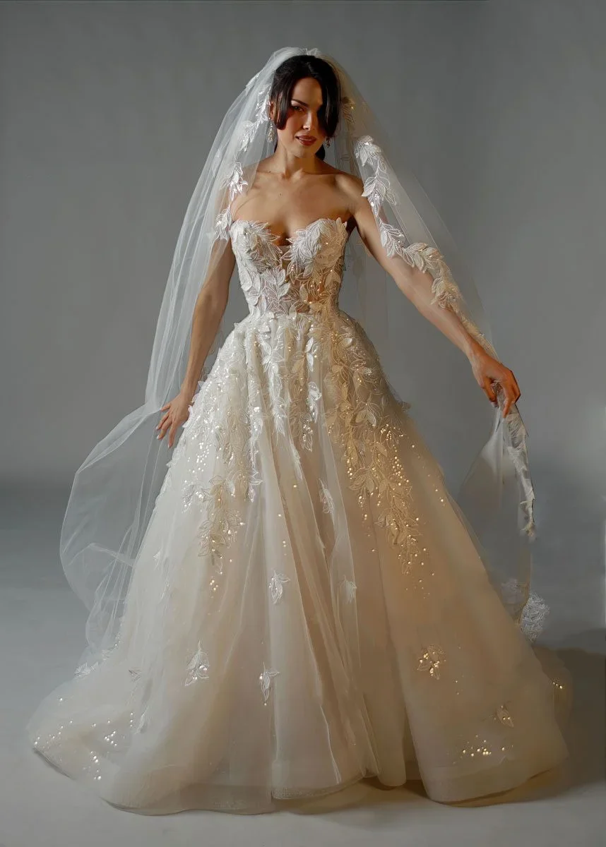 Robe de mariée Sexy sans bretelles, en Tulle et dentelle, ligne a, sans manches, gilet de balayage, personnalisation de robe de mariée