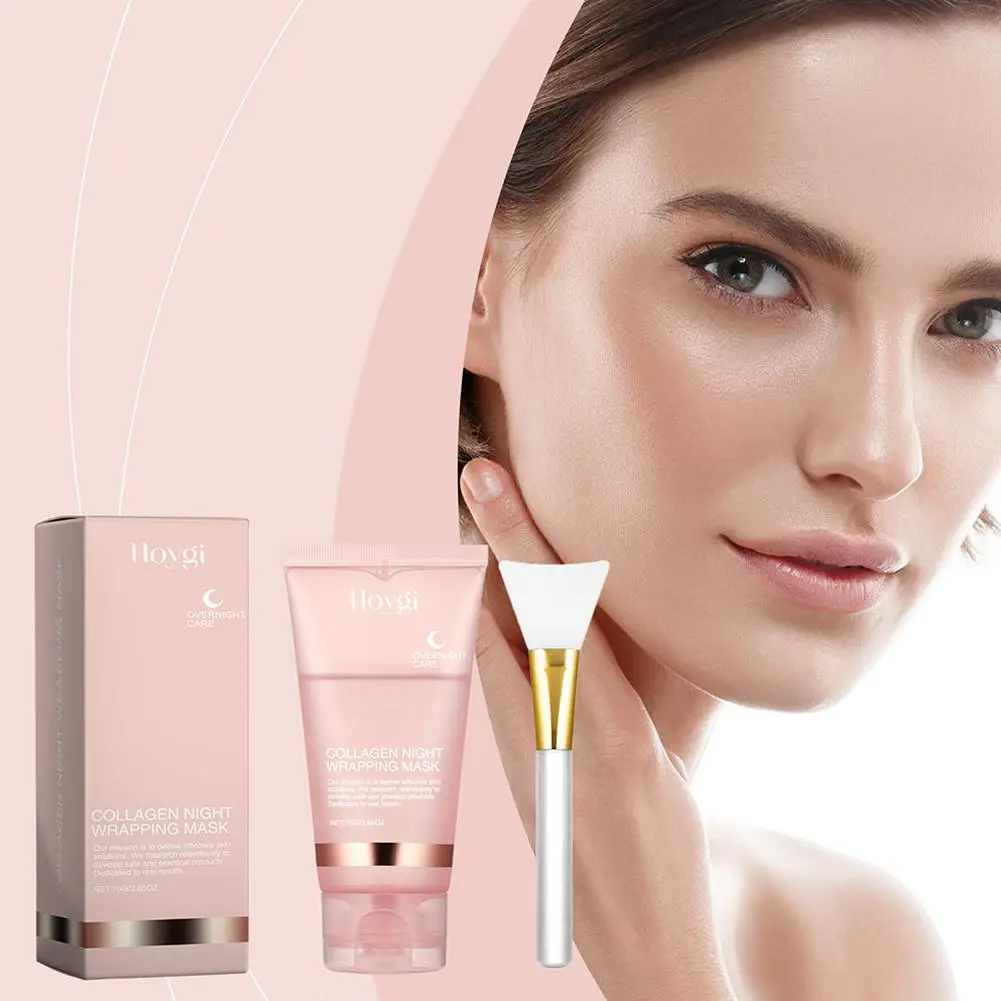 

With Bio‑collagen Overnight Wrapping Mask, Hydrating Skin Elasticity Care Peel-Off Mask for Skin Glow &Firming Korean Skin care