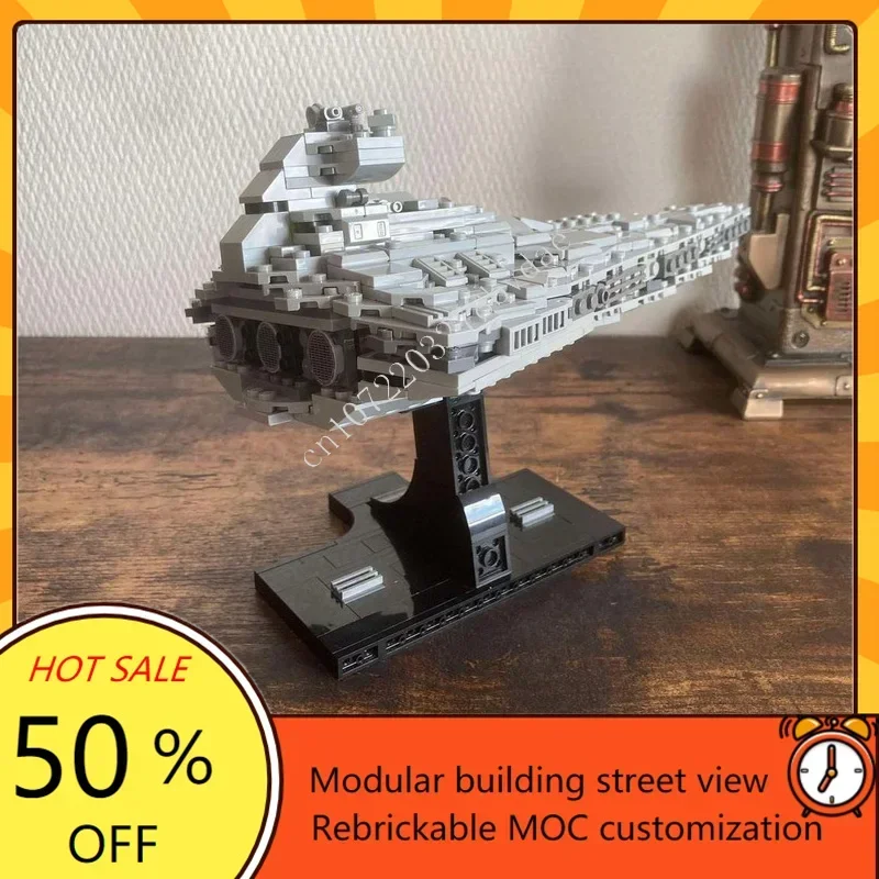 641PCS StarDestroyer Midi Scale Space War Military MOC SpaceShip Battle Model Custom Puzzle DIY Education Assembly Model ToyGift