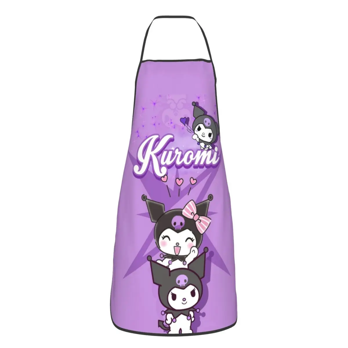 Custom Unisex Kuromi Anime Cartoon Kitchen Chef Cooking Baking Apron Women Men Tablier Cuisine for Painting