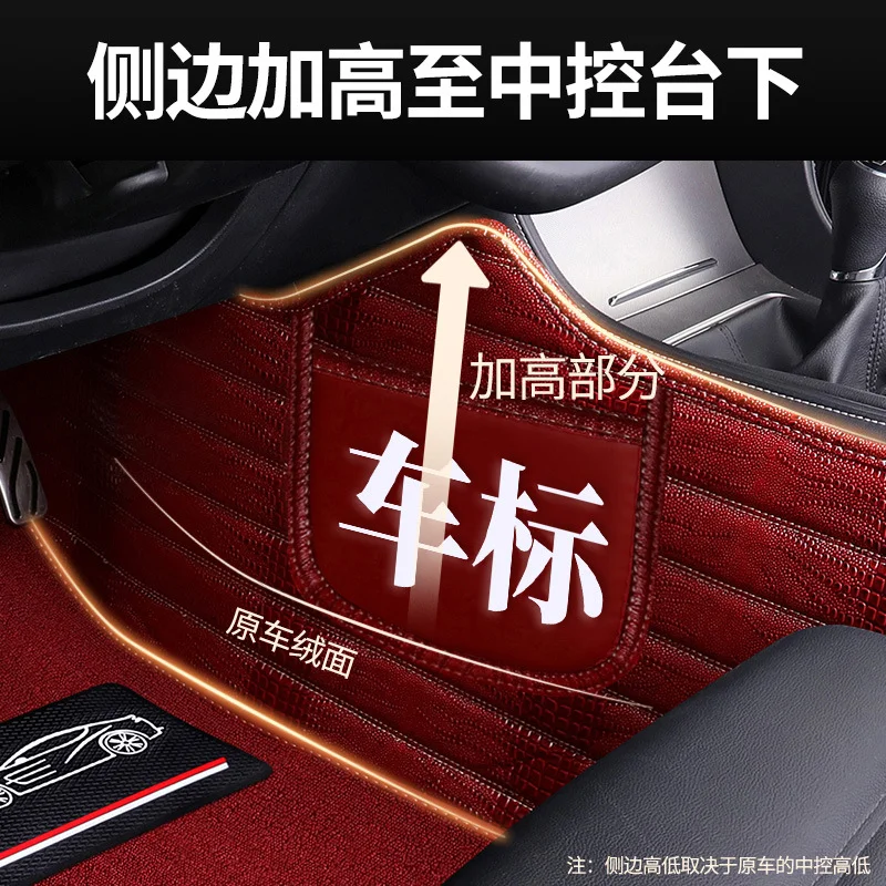 Car Floor Mat Fully Enclosed XPE Foam Crocodile Pattern For Geely Emgrand Vision Binyue Xingyue X6