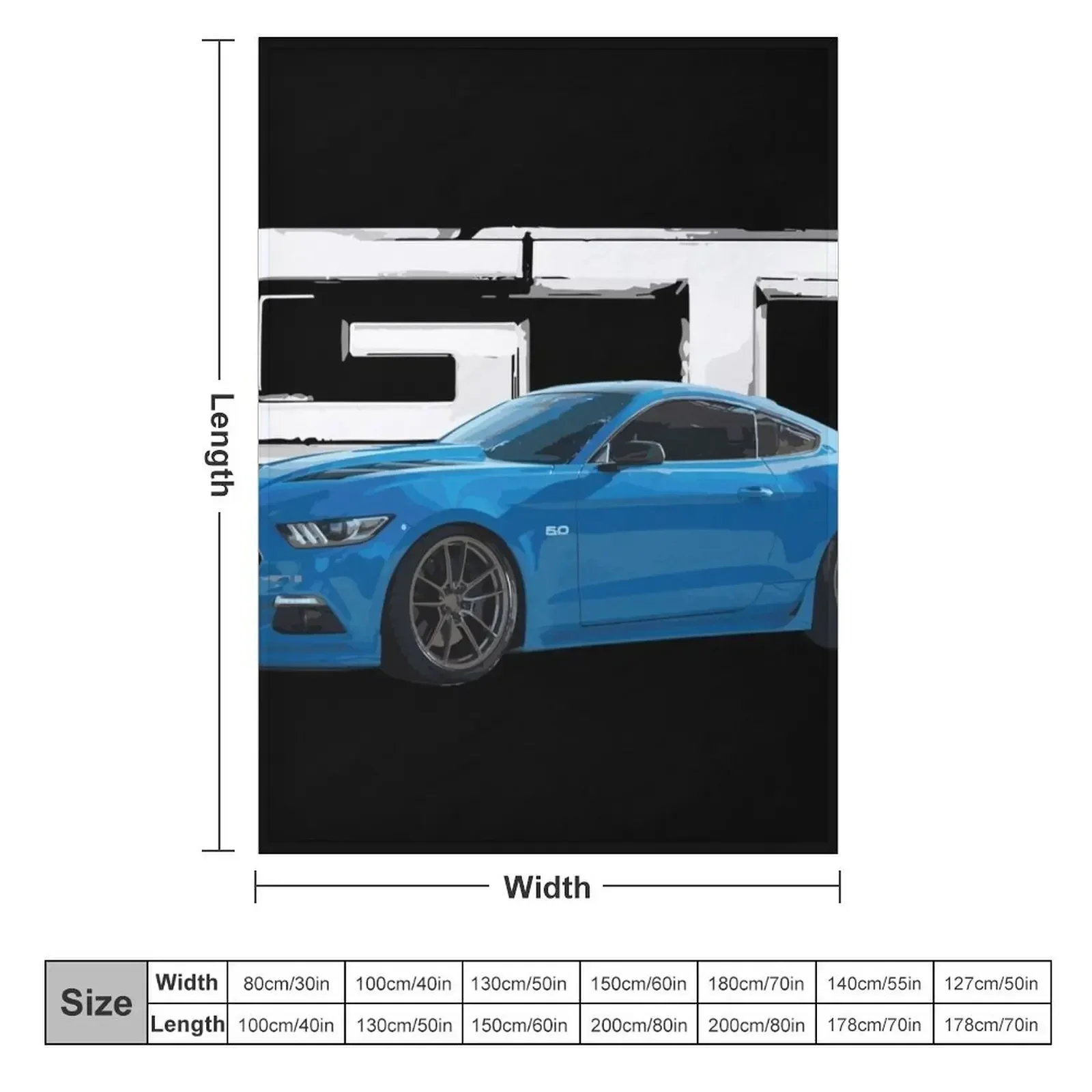 s550 Grabber Blue Mustang GT 5.0L V8 usa Throw Blanket Fashion Sofas Quilt Retros Blankets