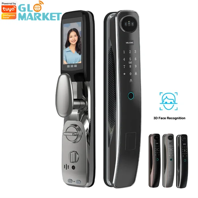 

Glomarket New Style Tuya 3D Face Recognition Smart Door Lock with Camera Wifi Fingerprint Whole House Linkage