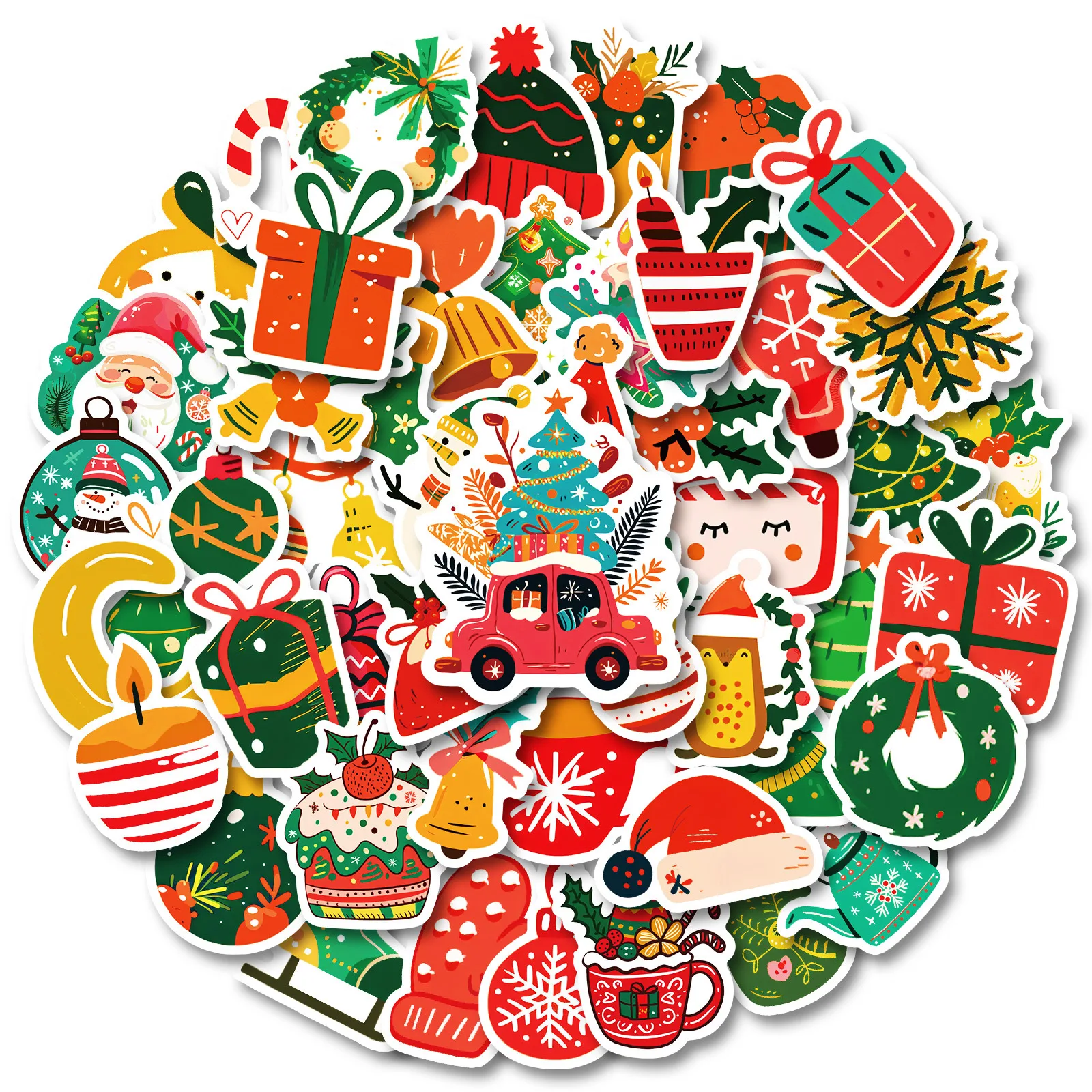 10/30/50PCS Christmas Festival Holiday Santa Claus Cute Sticker DIY Phone Laptop Luggage Skateboard Graffiti Decals Fun forToy