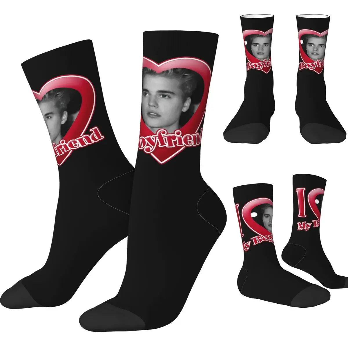 

Justins Biebers Is My Boyfriend Socks Casual Socks Hip Hop Spring Summer Autumn Winter Middle Tube Stockings Gifts