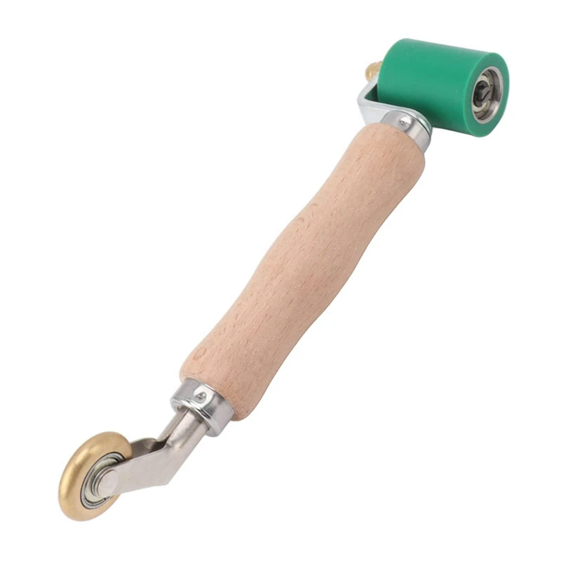 40Mm Wallpaper Roller Seam Roller Steel, Wood Handle Silicone Seam Roller Dual Use Brass Wheel For PVC Welding B Durable