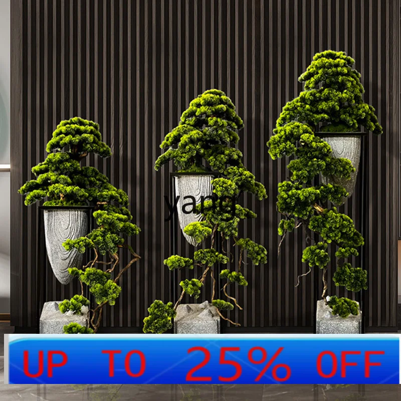 lmm large-scale simulated welcome pine ornament living room floor flower stand false entrance aisle new Chinese style