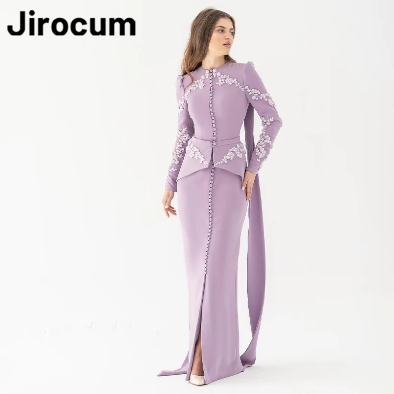 Jirocum Elegant Mermaid Prom Gowns Women's Decal Button Party Evening Gown Floor Length 2025 Formal Occasion Dress فساتين السهرة