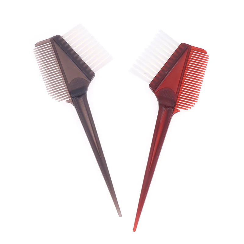 Pro Salon Tools Plastic Hair Dye Coloring Brush Comb Barber Salon Tint Hairdressing Styling Tool Hair Color Combs With Brush 1PC