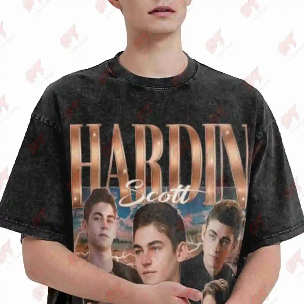 Hardin Scott Retro Fiennes Tiffin After Vintage Washed Tee Pure Cotton T-Shirt
