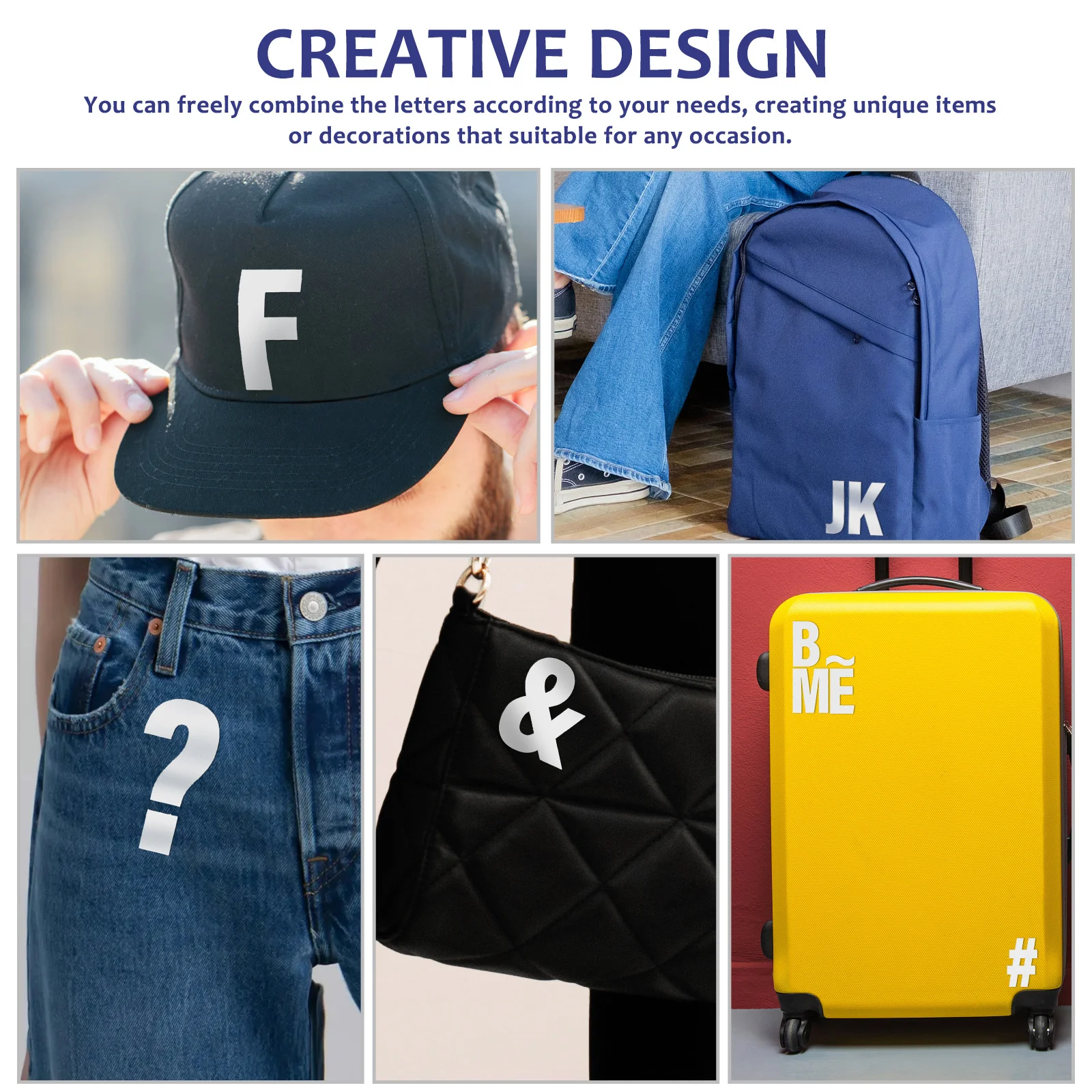 10 Blatt Wärmeübertragungen, Buchstaben zum Aufbügeln, Alphabet für Stoff, robustes Vinyl, waschfest, kreative DIY-Aufnäher für Kleidung, Hüte