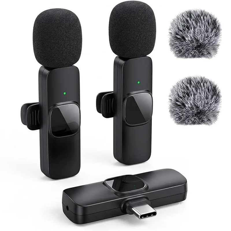 Wireless Lavalier Microphone Mini Portable Noise Reduction Mic Live Broadcast Gaming Audio Video Recording For Iphone Android