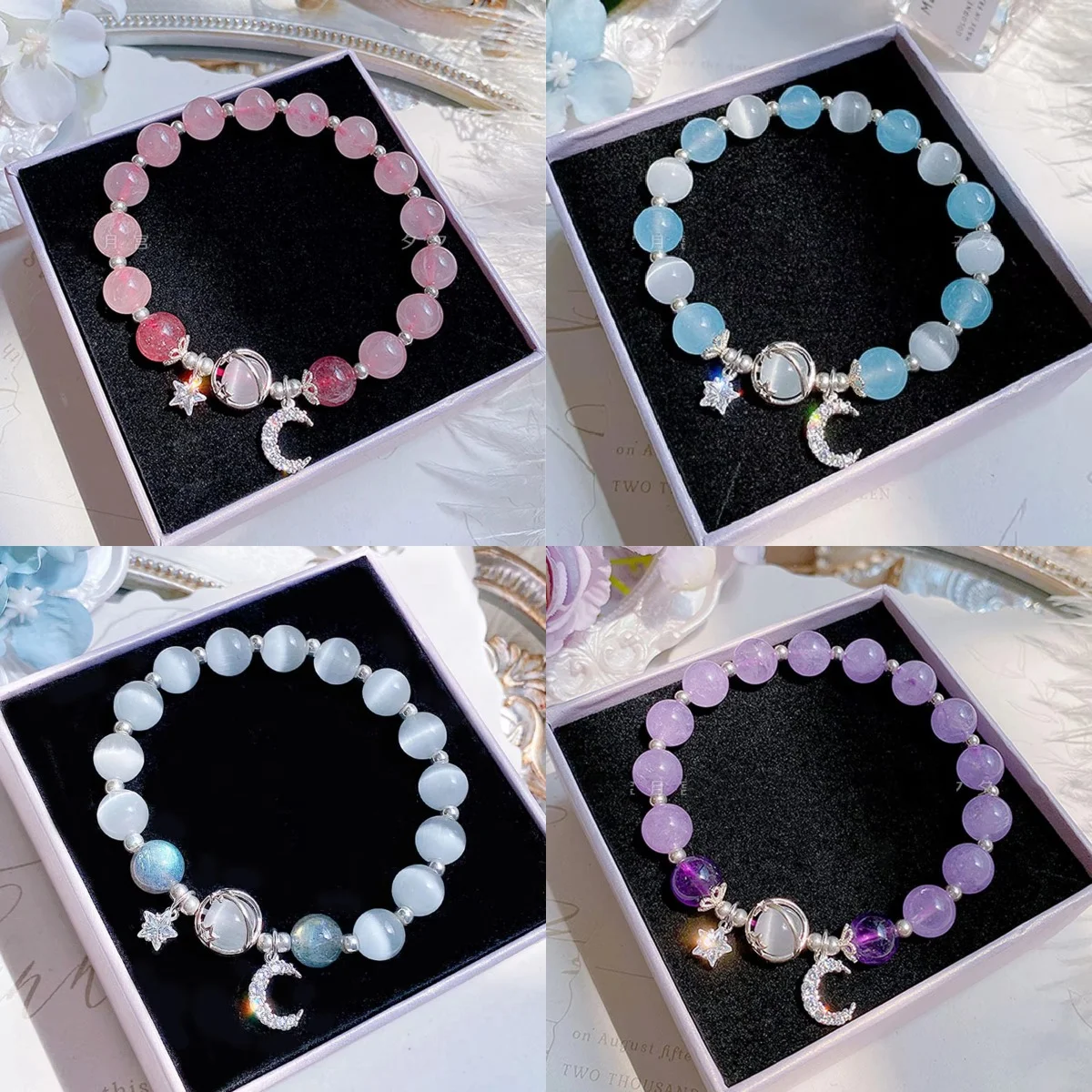 1 light colored gentle and cool series bead bracelet suitable for students, office workers, daily wear, versatile commuting