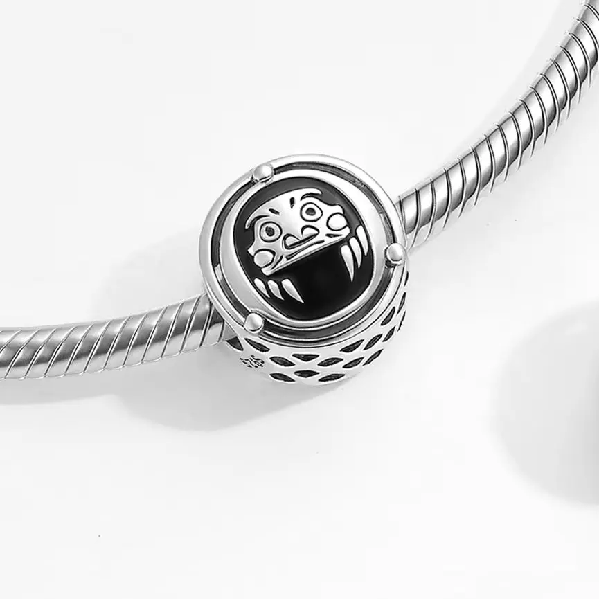 

Кукла-стакан Daruma, стерлинговое серебро 925, религиозные символы, очаровательные ювелирные изделия из бисера, подарок, подходит для оригинального браслета, ювелирные аксессуары «сделай сам»