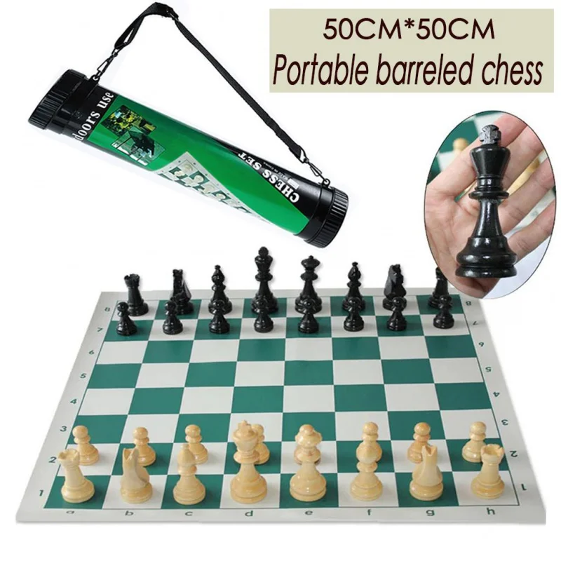 50x50cm Folding Portable Chess Board Tournament Size Pieces Set Chessboard Game Toy Chess