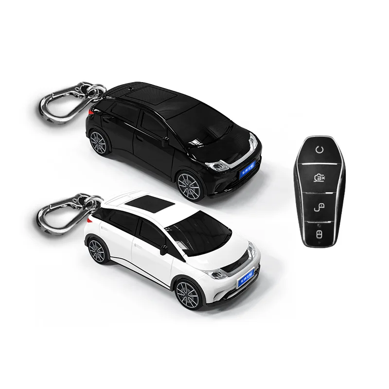 For BYD Dolphin Key Cover Car Model Case Remote Control Key Box Key Chain Accessories Creative Buckle Surprise Gift decorations