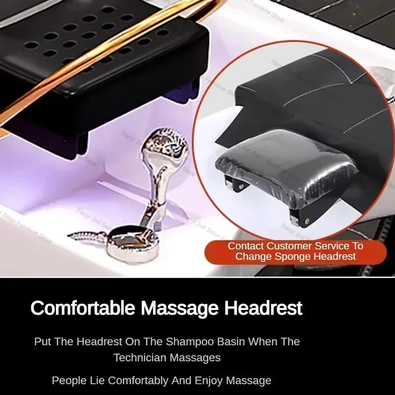 Shower Head Spa Bed Massage Thai Water Circulation Shampoo Chairs Hair Wash Comfort Massageador Barbeiro Beauty Furniture