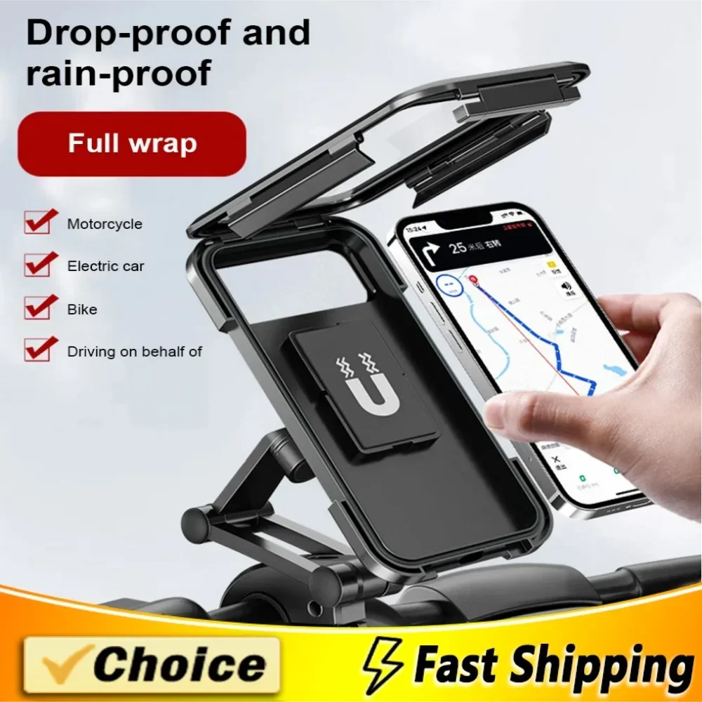 Waterproof Motorcycle Bike Mobile Phone Holder Support Universal Bicycle GPS 360°Swivel Adjustable Motorcycle Cellphone Holder ﻿