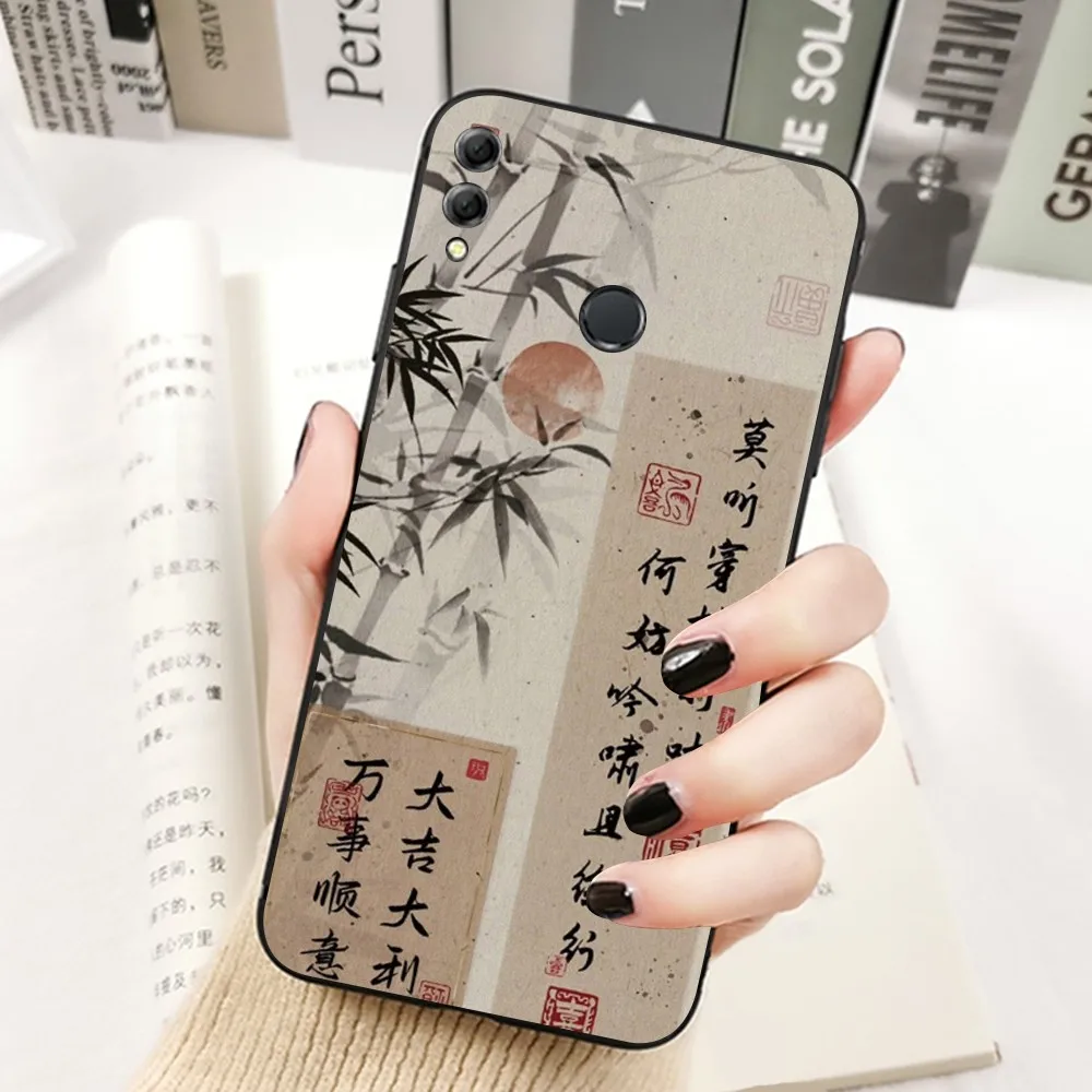 Chinese Style Wish Good Luck Freedom Phone Case For Huawei Honor 10 Lite 9 20 7A 9X 30 50 60 70 Pro Plus Soft Silicone Cover