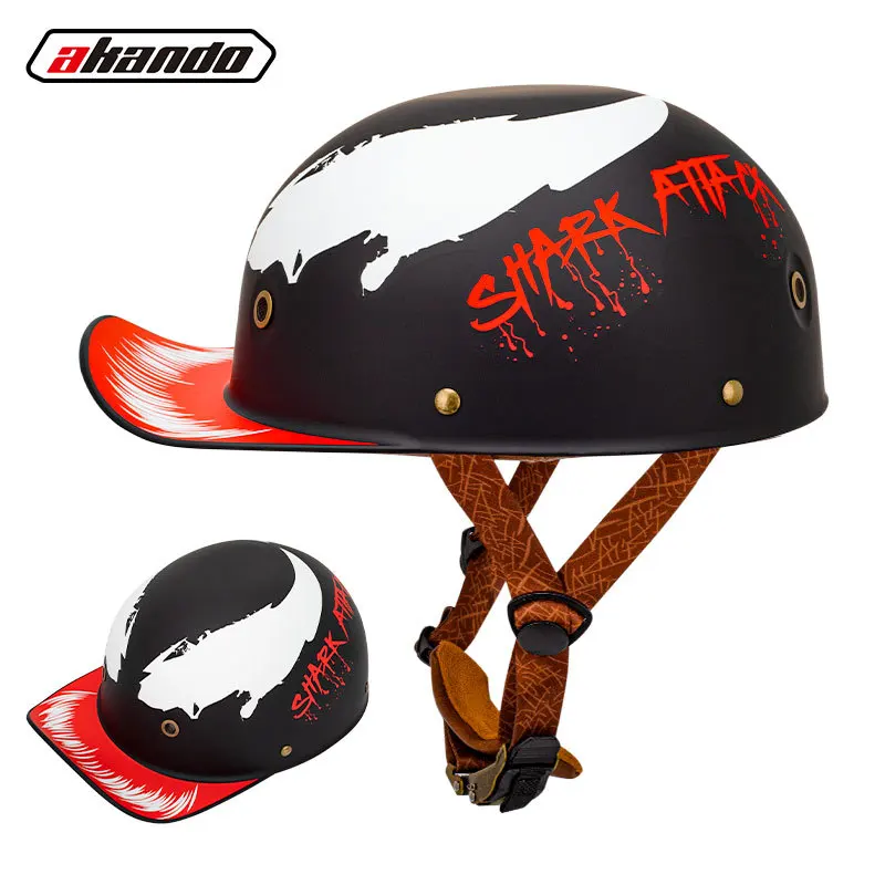 Electric Bike Helmet for Men and Women Motorcycle Retro Gangster Personality Floating Helmet Half Helmet